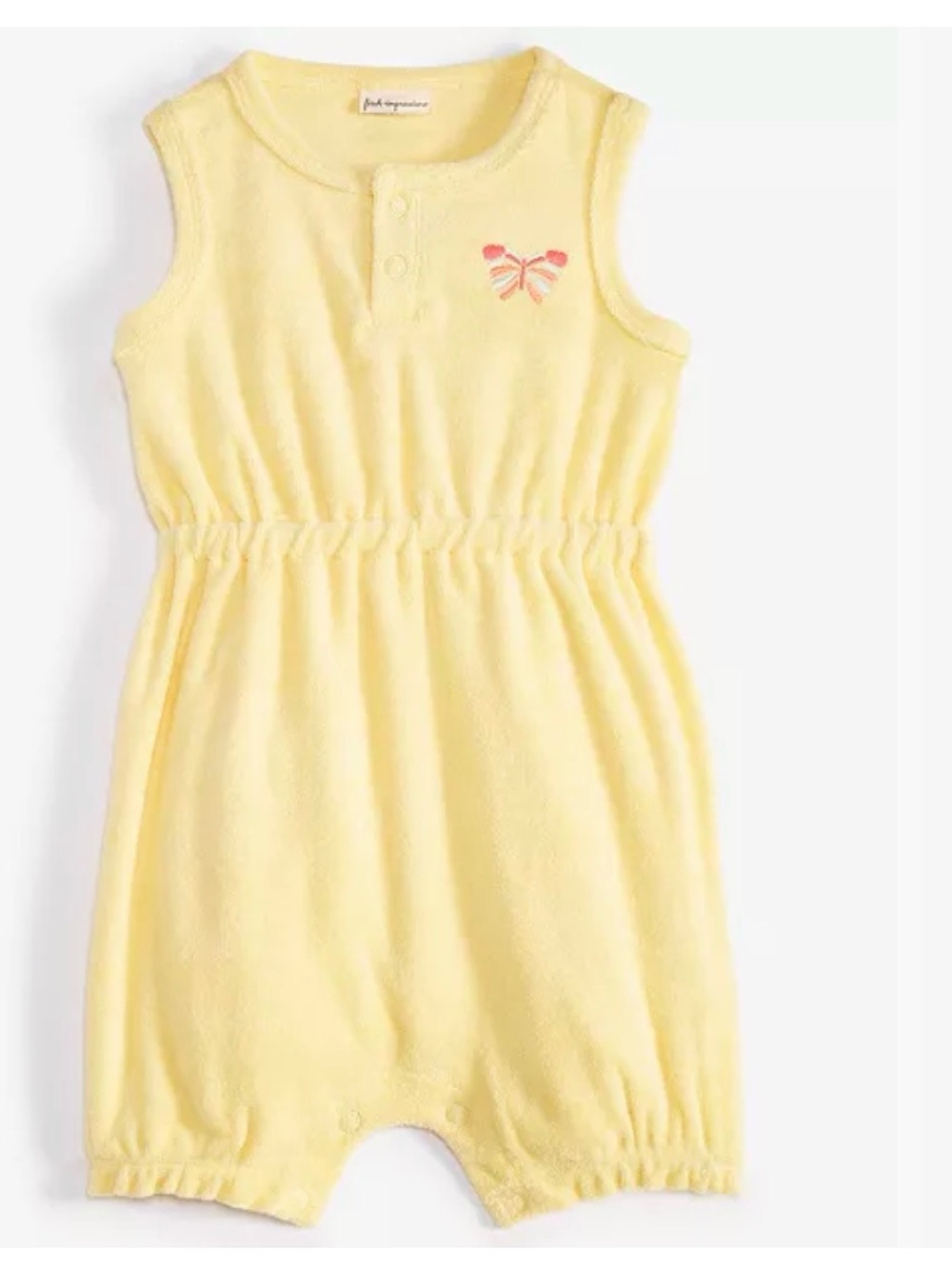 First Impressions Yellow Terry Sleeveless Romper Pajamas